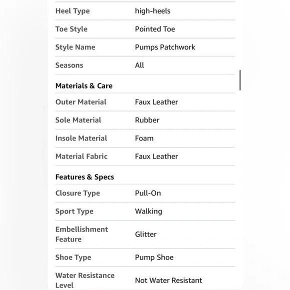 ANN CREEK Women's Pumps Sparkly High Heels Stiletto Classic Pointed Toe 10 - Picture 7 of 11